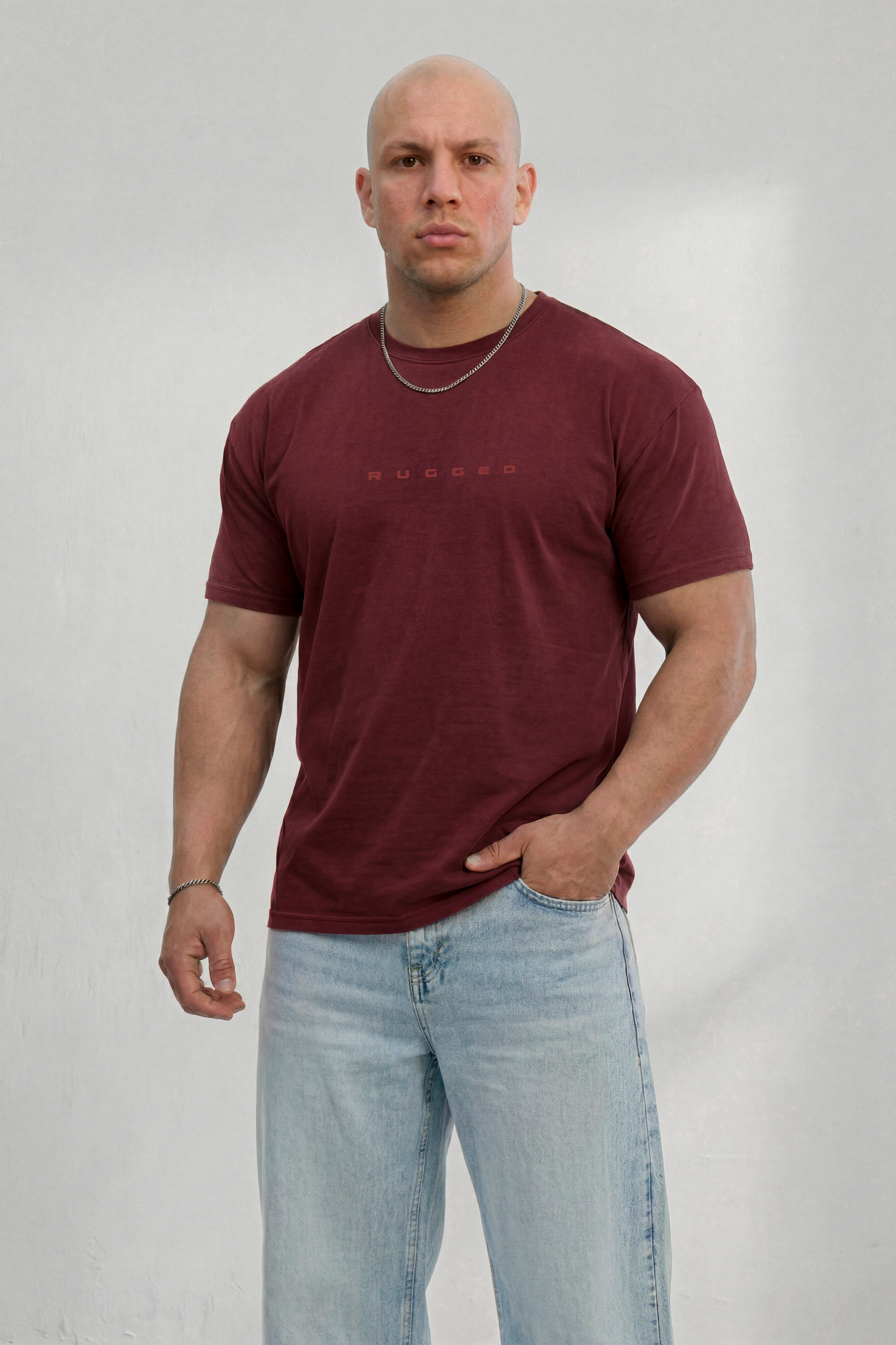 1104 - Essential Logo Tee — Wine