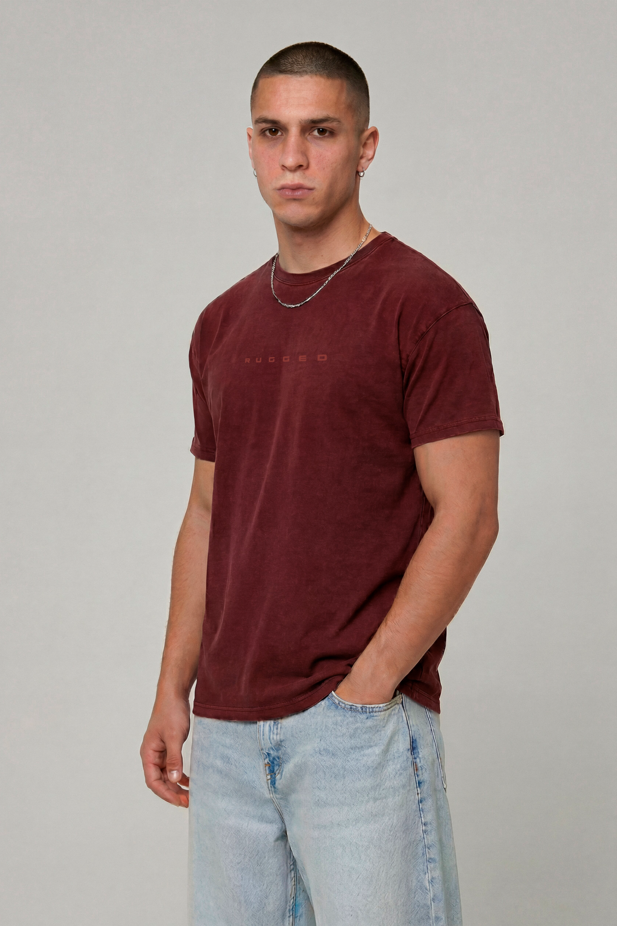 1104 - Essential Logo Tee — Wine
